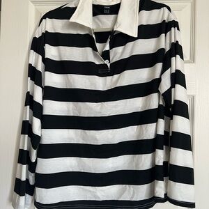 SHEIN Black and White Striped Top